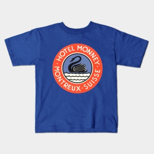 Vintage Travel Poster from Hotel Monney Kids T-Shirt